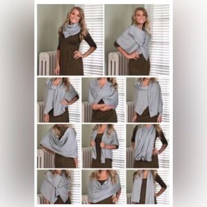 Lululemon Vinyasa Scarf Gray and‎ White Stripe